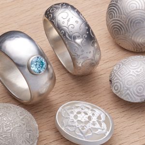 Hollow form ring and pendants